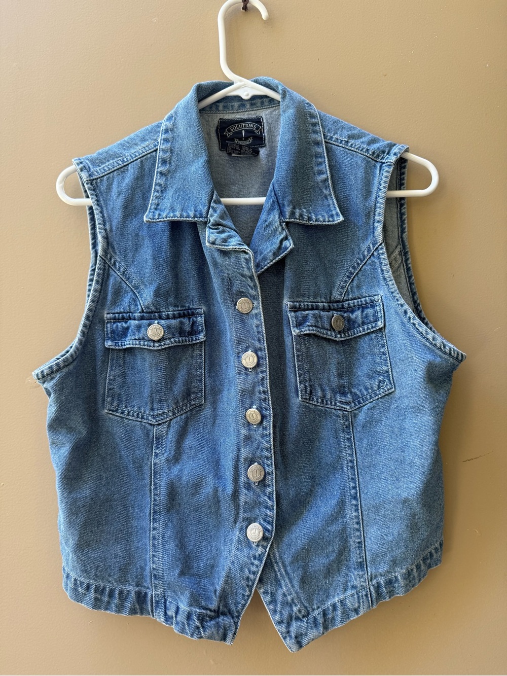 Solutions! Vintage 90s Classic Blue Denim Vest
